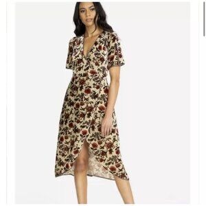 Velvet Floral Wrap Dress